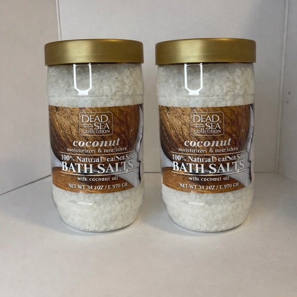 Dead Sea Collection Coconut Bath Salts Natural Mineral Soak Coconut Oil 2pack - Picture 1 of 4